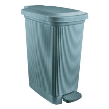 Imagem de Lixeira Slim 7,5 Litros Grande Com Pedal Banheiro - Ef Home, Azul