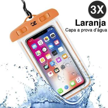 Imagem de Kit 3 Capa Case Celular Protetora Prova D'água Mergulho Praia - OPEN Z