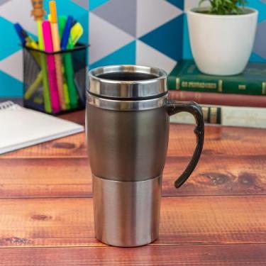 Imagem de Caneca Térmica 400ml em Aço Inox com Tampa - Estilo e Conforto para Se