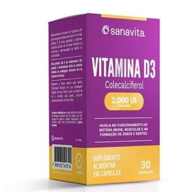 Imagem de Vitamina D3 2.000 UI Sanavita - 30 Cápsulas