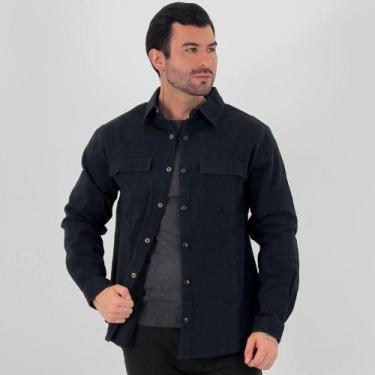 Imagem de Camisa Hering Sarja Manga Longa Masculina, XG, Preto