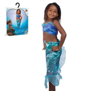 Imagem de Fantasia Infantil Ariel Filme Pequena Sereia Disney Luxo, P