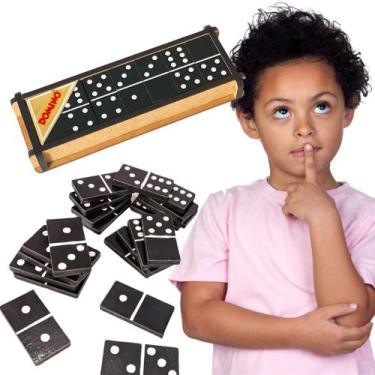 Imagem de Dominó Tradicional Madeira Brinquedo Educativo e Pedagógico - Maninho