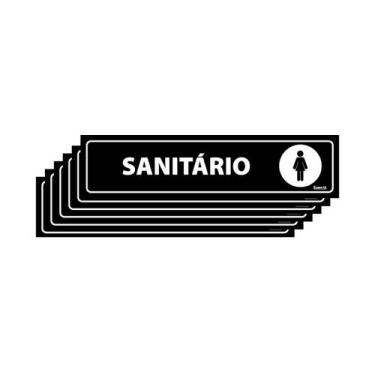 Imagem de Combo 6 Placas De Sinalização Sanitário Feminino 30x7 Ecom IA - A-432 