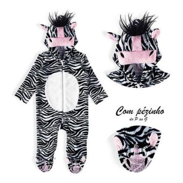 Imagem de Macacão Infantil Fantasia Parmalat Bebê Panda Zebra 0-3 Anos - anjo da