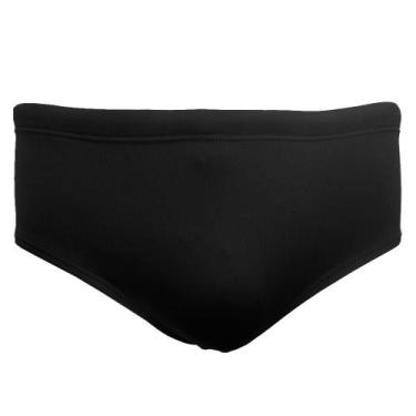 Imagem de Sunga Slip Lateral Média (10 cm) Pé na Água Preta Helanca - H002, GG