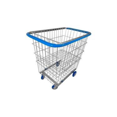 Imagem de Kit 2 Carrinho para Condomínio 215L com Repartição Lateral em Aço Carbono Galvanizado com Rodas