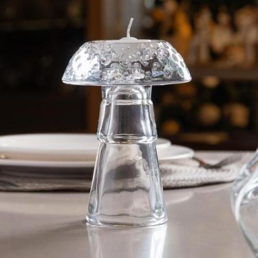 Imagem de Castiçal Lyor Mushroom 10cm x 10cm x 14,5cm Vidro