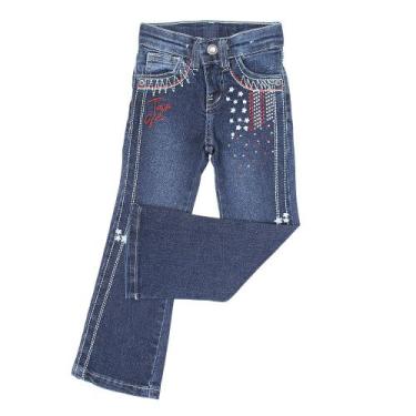 Imagem de Calça Jeans Feminina Infantil Azul Bordada Tassa 38723, 12