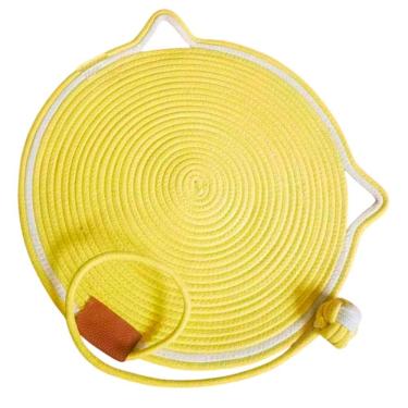 Imagem de Arranhador Tapete Cama AB Mídia BSL3816 para Gato Corda de Algodão e Linho Amarelo 50cm