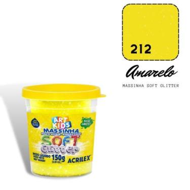 Imagem de Massinha de Modelar Acrilex Soft Glitter 150g Amarelo
