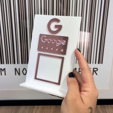 Imagem de Placa Display de QrCode para Avaliação Google de balcão de Acrílico  -