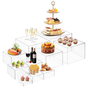 Imagem de Conjunto de 10 Peças de Suportes Acrílicos Brancos para Buffet Redants