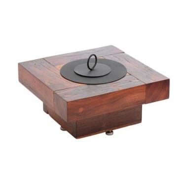 Imagem de Lareira Ecológica de Mesa a Álcool Dom Móveis Marrom - Doma