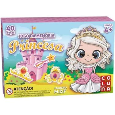 Imagem de Jogo da Memória Princesas 40 Peças Madeira MDF Coluna