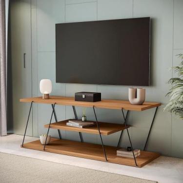 Imagem de Rack para TV 58" T310 180CM MDF Canela e Preto Fosco Kappesberg