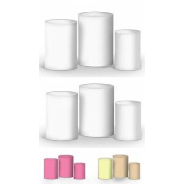 Imagem de Trio Capas Cilindro Ripado Tecido 3 tamanhos - Congratulations Store