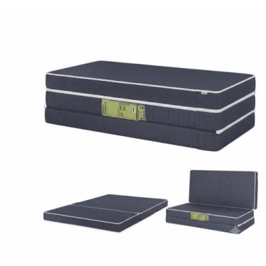 Imagem de Puff 3 Em 1 Cama Casal Espuma D28 Azul 28x60x36 Plumatex - Smartz