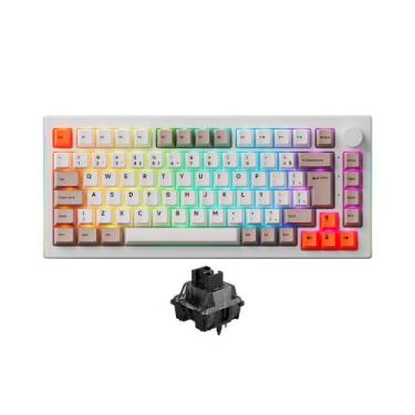 Imagem de Teclado Mecânico Akko 5075S Steam Engine ABNT2 Switch V3 Cream Black P