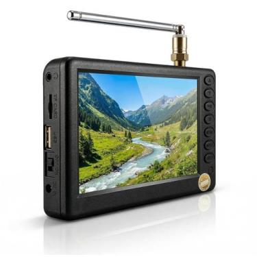 Imagem de TV Digital Portátil Ciciglow 5" 1080P Rádio FM USB Recarregável