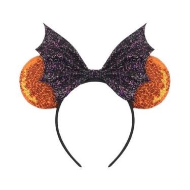 Imagem de Tiara De Orelhas De Rato Para Mulheres Com Lantejoulas E Laço, Acessór