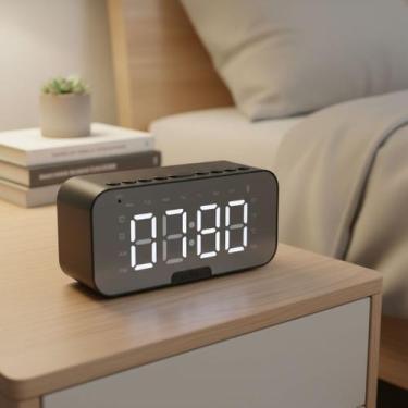 Imagem de Relogio Despertador Digital Com Caixa De Som Bluetooth 5.0 Radio Fm Te