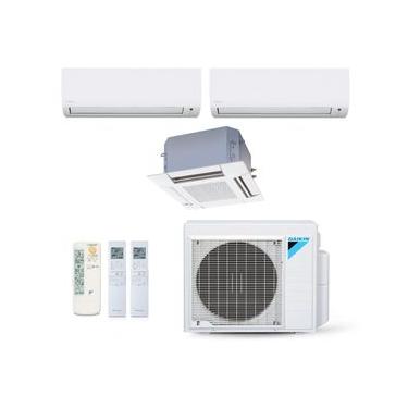 Imagem de Ar-Condicionado Multi Split Inverter Daikin 28.000 BTUs (2x Evap HW 9.000 + 1x Evap Cassete 4 Vias 20.000) Quente/Frio 220V