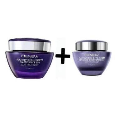 Imagem de Kit Avon Renew Platinum Protinol 55+ Dia e Noite Anti-idade - Congratu