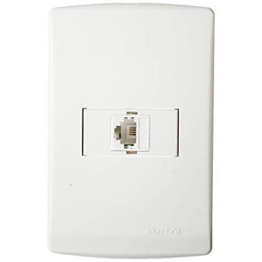 Imagem de Conjunto Tomada para Telefone Rj11 4 Vias com Placa 4X2, Alumbra, Siena 6565, Branco