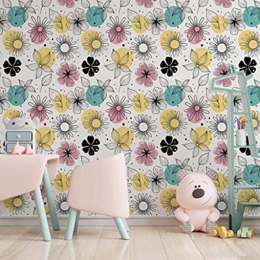 Imagem de Papel De Parede Adesivo Infantil Flores Coloridas 2,80m