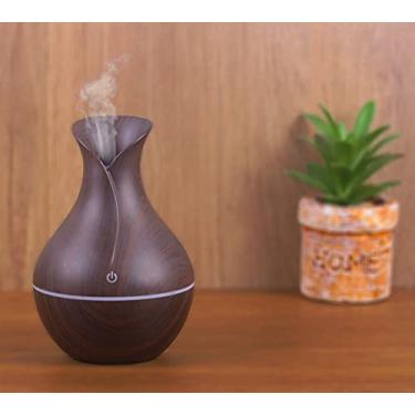 Imagem de Umidificador de Ar Difusor de Aroma Tipo Madeira USB Ultrassônico Portátil (Marrom Escuro)