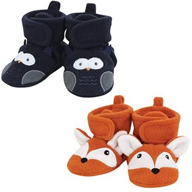 Imagem de Hudson Baby Botas unissex de lã de animais para bebês, pacote com 2, coruja azul marinho, 0 a 6 meses