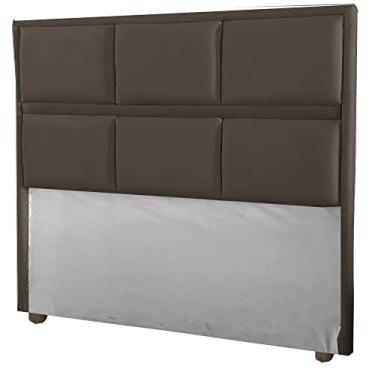 Imagem de Cabeceira Ana Cama Box Painel Casal 140 Suede Marrom