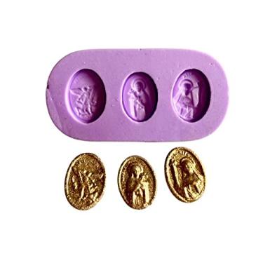 Imagem de Confeitaria dos moldes, F1041 MOLDE DE SILICONE MEDALHA S.MIGUEL, S.TEREZINHA, S RITA