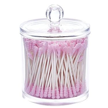 Imagem de Porta Cotonete em Acrílico Com Tampa, Acrílico Store, Transparente, 10cm altura x 9, 5cm diâmetro