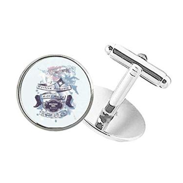 Imagem de DIYthinker Abotoaduras de salto alto com estampa de flores e botão redondo