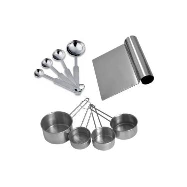 Imagem de Medidor Inox 8 Peças Xícara E Colheres + Espátula Rita Lobo