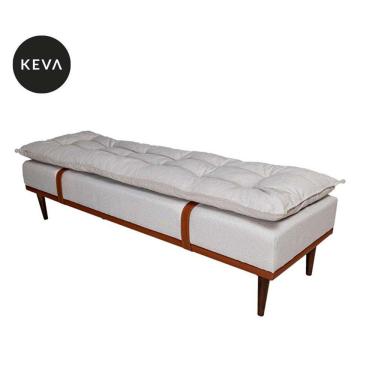 Imagem de banco 2 lugares drop off white e imbua 180 cm