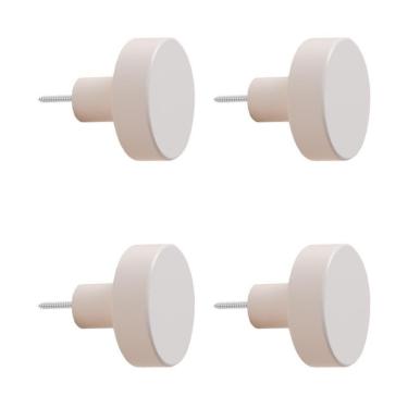 Imagem de Puxadores De Roupa Branco De Madeira - 5 Cm - 4 Peças