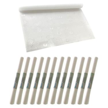 Imagem de Forro Para Armário Organizador Gavetas Closet Pia Prateleira Cozinha Transparente 14,4 Metros