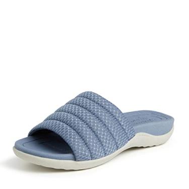 Imagem de Dearfoams Sandália feminina original confortável Emma com suporte de arco, Pedra sílex, 38