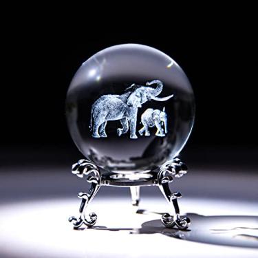 Imagem de Escultura 3D Cristal Bola de Cristal 60mm Estatueta Peso Papel Fengshui Home Art Decor Artesanato (Mãe e Filho), Bola de Cristal + Ginza, 5,8 cm