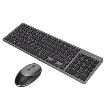 Imagem de Teclado e mouse sem fio, teclado USB silencioso e responsivo com carregamento de 2,4 GHz e mouse de mesa