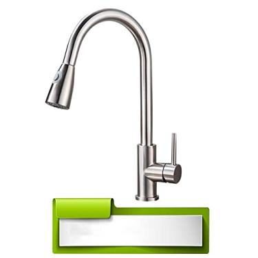 Imagem de Torneira de cozinha preta com furo único, bico de pia de cozinha misturador de córrego, cabeça de pulverizador de fluxo 360 rotação, torneira misturadora de água quente e fria, níquel A, China