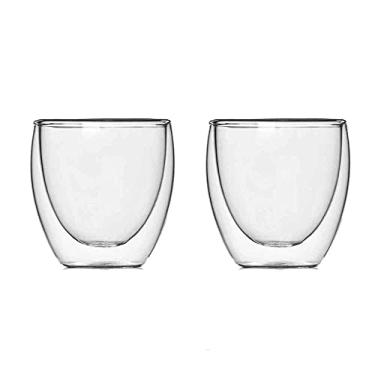 Imagem de Copo Parede Dupla de Vidro Café 80ml 2 Peças