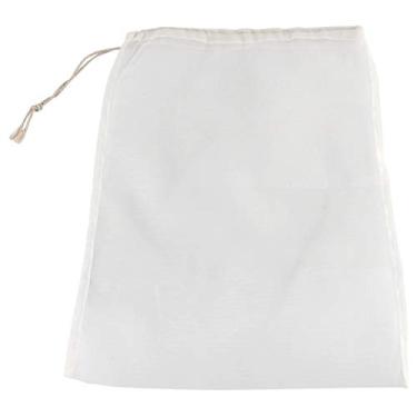 Imagem de 100 sacos de filtro de vinho de malha, saco de filtro reutilizável de cordão, lavável de malha fina, saco de leite, sacos de coador de alimentos, para fazer cerveja, café, suco de frutas, coar (20 x 30 cm)