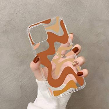 Imagem de Padrão abstrato de redemoinho líquido para iPhone 11 12 pro XS MAX 8 7 6 6S Plus X 5S SE 2020 XR Capa verde grama bege, A1, para iPhone 5 5S SE