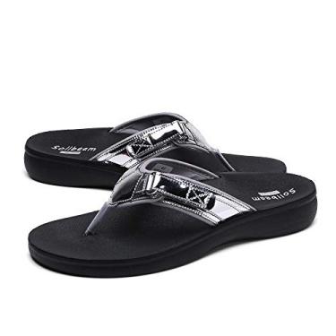 Imagem de Sandália de dedo Sollbeam original ortopédica confortável estilo chinelo com suporte de arco no calcanhar, Silverbsilverb01, 7