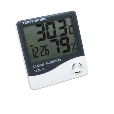 Imagem de Relógio Digital Com Higrômetro E Termômetro Despertador Htc-1
