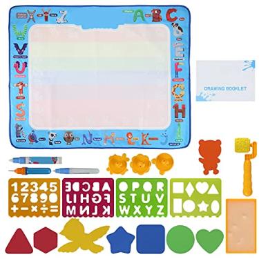 Imagem de GLOGLOW Tapete Aqua Magic Doodling, tapete de desenho para colorir água infantil ferramenta de desenho bonito desenho animado animal padrão crianças pintura água tapete de desenho (#1) ciência